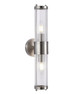 Up Down Wall Light Satin Chrome Clear Glass E14 10W Up Down Wall Light Satin Chrome Clear Glass E14 10W